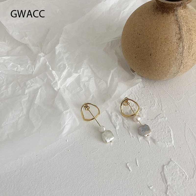 GWACC корейские жемчужные серьги-капли для женщин винтажные геометрические