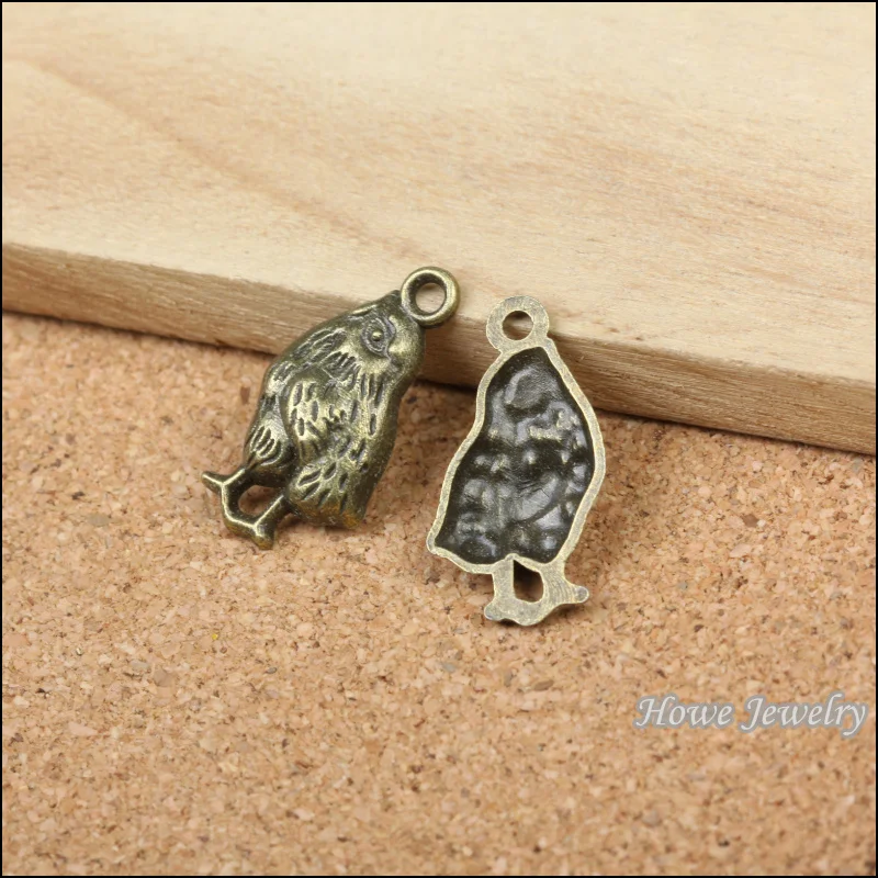 Оптовая продажа 80 шт винтажные Подвески Сова Кулон Античная бронза подходят