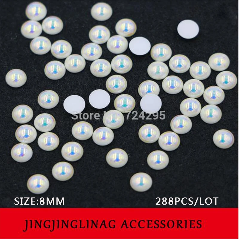 Стразы с полужемчужинами 288 шт./лот ss40 8 мм|hotfix rhinestones|rhinestone materialrhinestones hotfix |