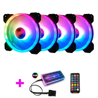 Цветной 120 мм круглый RGB cpu охлаждающий вентилятор+ пульт дистанционного управления с двойной диафрагмой светодиодный светящийся ПК корпус тихий вентилятор водяного охлаждения - Цвет лезвия: Другое