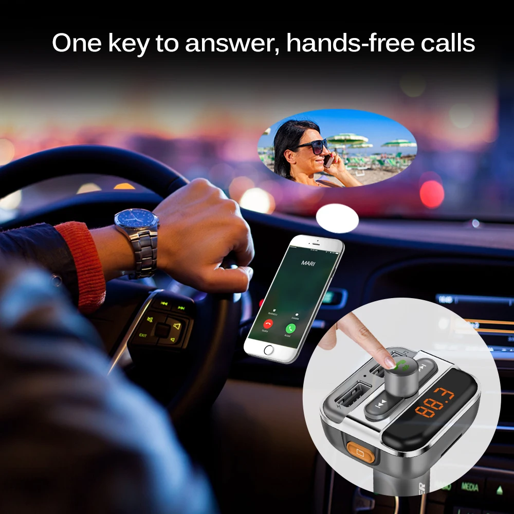 Onever обновленная версия Bluetooth автомобильный набор свободные руки музыкальный