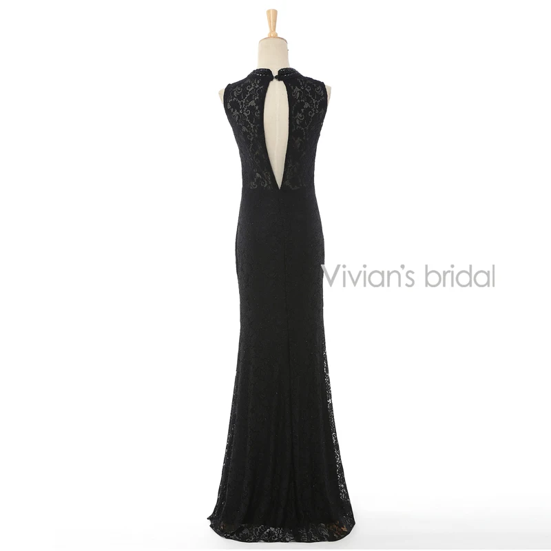 Vivian's Bridal Sexy Lace Black Mermaid Sleeveless Evening Dresses Hot Sale Free Shipping robe de soiree Summer Style 212 | Свадьбы и