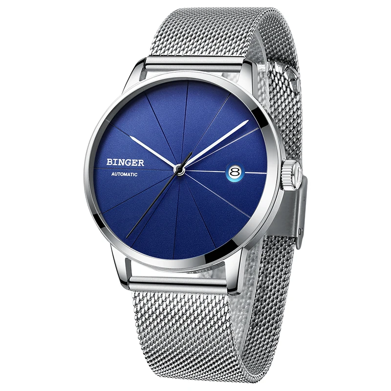 2018 Бингер мужские часы люксовый бренд автоматические механические сапфир