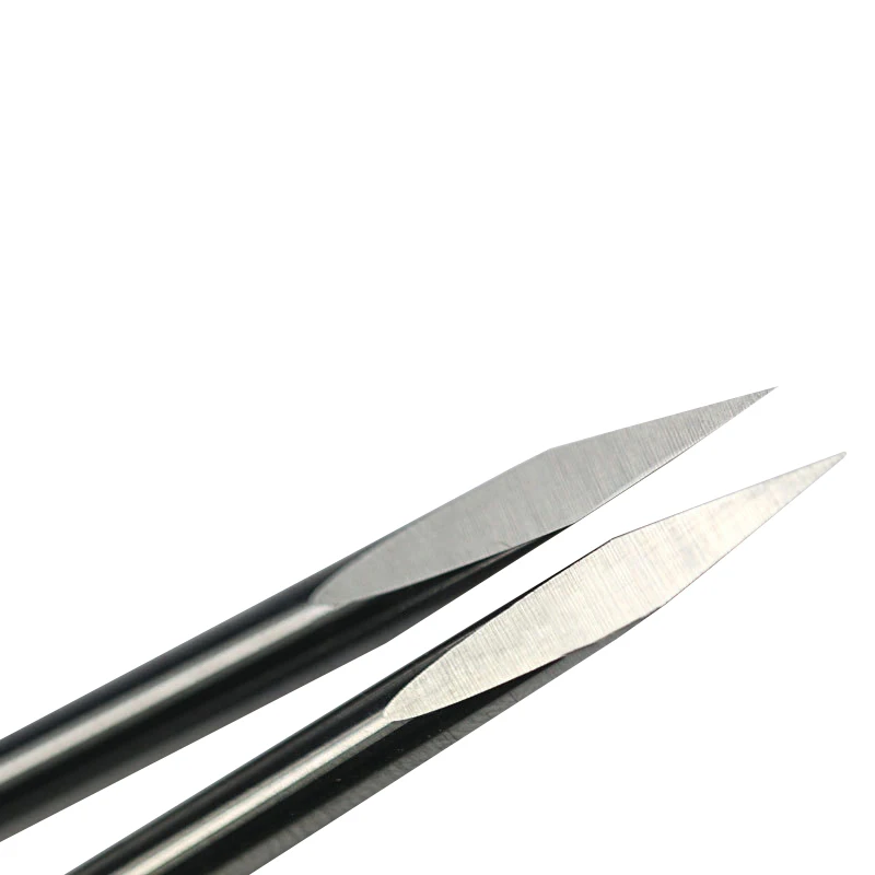

HUHAO 2pcs 6mm Dia 90 Angle, 0.1mm Tip 3 Edge Carbide Woodworking Tools Engraving Bits for CNC Router Machine
