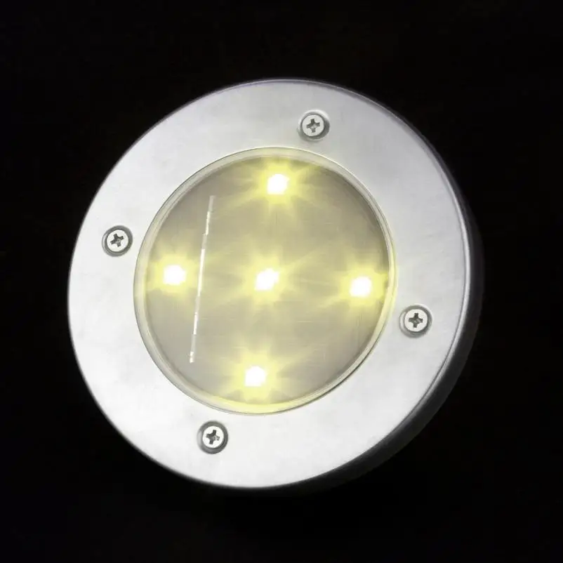 Солнечный свет 5 LED Солнечная энергия похороненный наземная лампа Открытый Путь