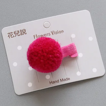5 pin hot pink Корейские меховые шарики для девочек, маленькие милые однотонные заколки для волос, детские заколки для волос, аксессуары для волос, подарок для маленьких девочек - Цвет: 5 pin hot pink