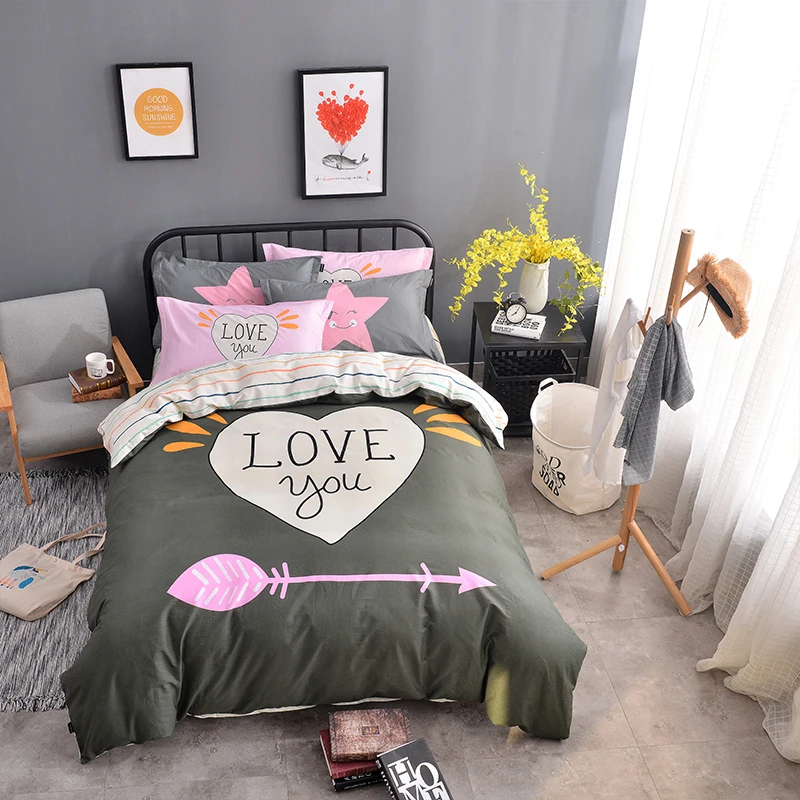 100% хлопок 3D кошка любит ребенка/Детские Постельное белье покрывало с принтом