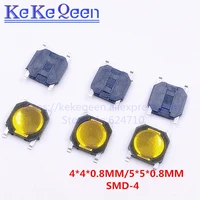 1000pcs 440 8mm 4x4x0 8mm 550 8mm 5x5x0 8mm smd push button switches tact switch button with cover yellow foil switch