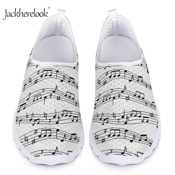 HX1018AA Jackherelook/Женская обувь на плоской подошве; белые женские кроссовки с музыкальными нотами; дышащая женская летняя обувь из сетчатого материала; повседневная обувь на плоской подошве; супер-светильник - Цвет: HX1018AA