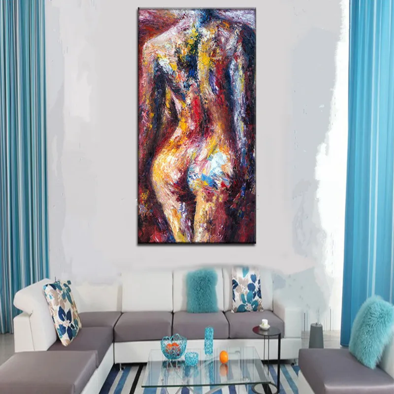 Ручная роспись абстрактный нож Обнаженная картина маслом на холсте Современный