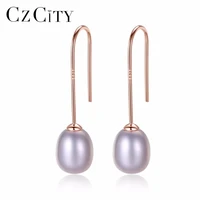 czcity promotion price fashion pearl earrings silver jewelry for womengirls wholesale earring shiny square cut wholesale