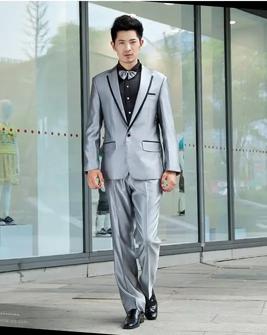 

men suits for wedding Star style new men's suits costumes male host clothing Singer emcee silver costume de mariage pour hommes