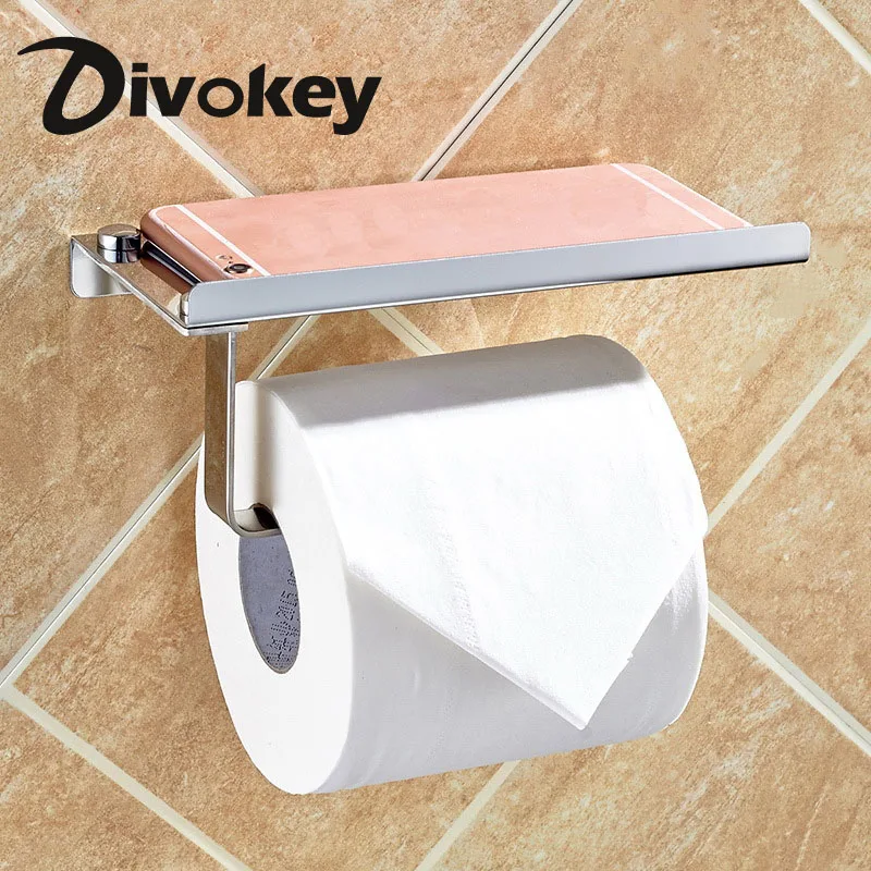 Ainless Steel Bathroom Paper Phone Holder with Shelf Mobile Phones Towel Rack Toilet Tissue Boxes | Обустройство дома