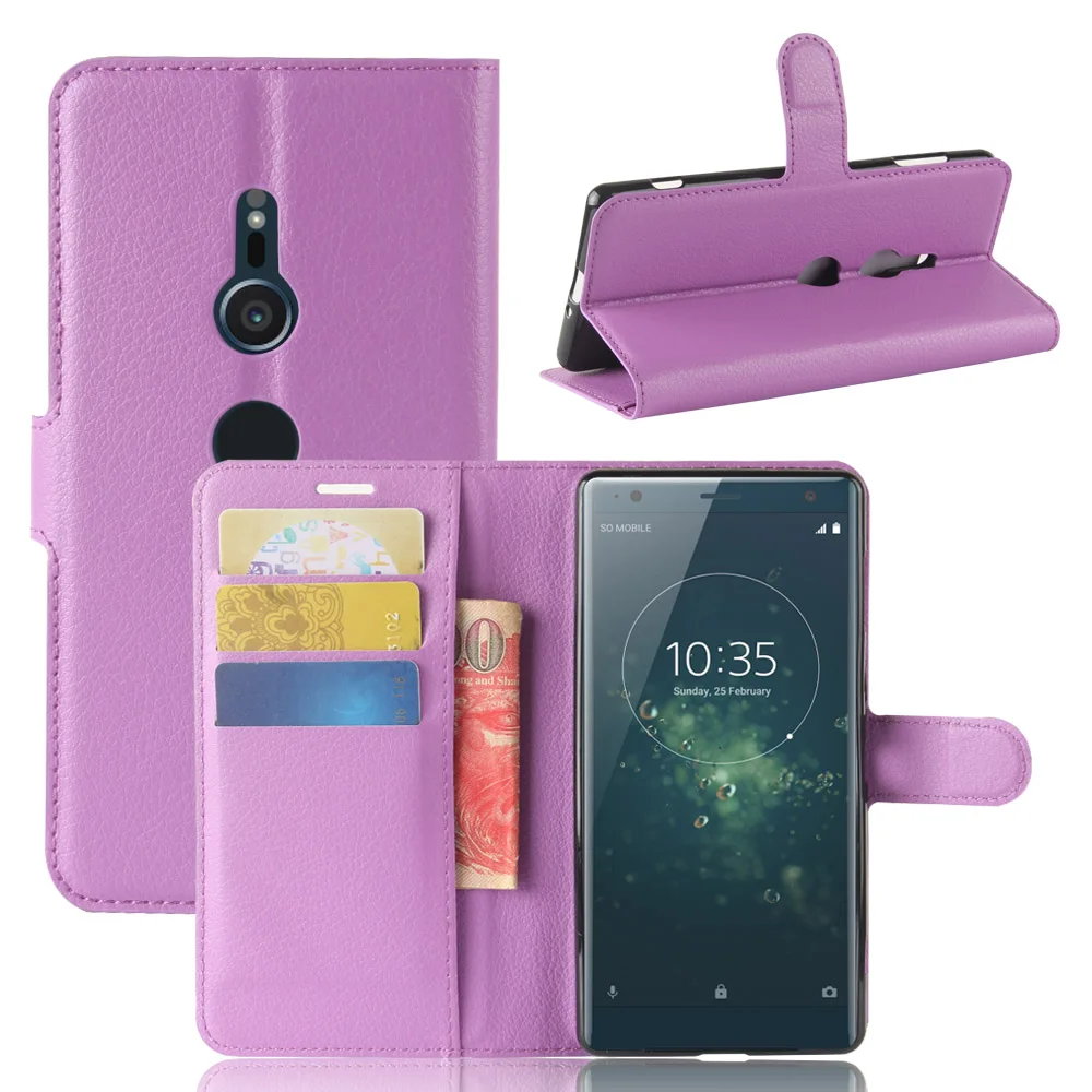 CYBORIS For Sony Xperia XZ2 Case Flip Wallet PU Leather Cover Phone H8216 H8266 H8296 | Мобильные телефоны и аксессуары