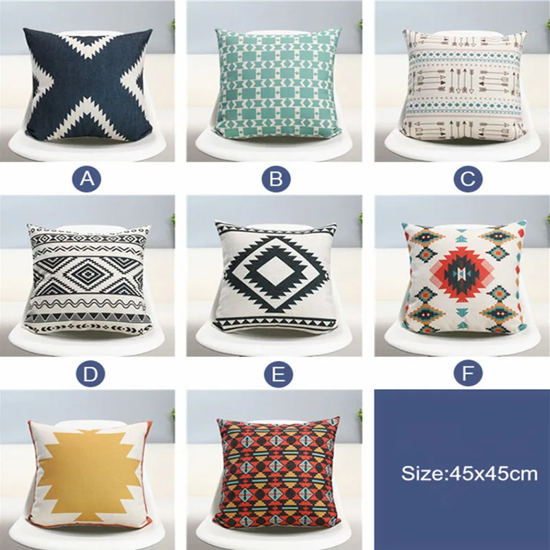 Оптовая продажа килим Геометрическая наволочка желтый серый черный Чехол на