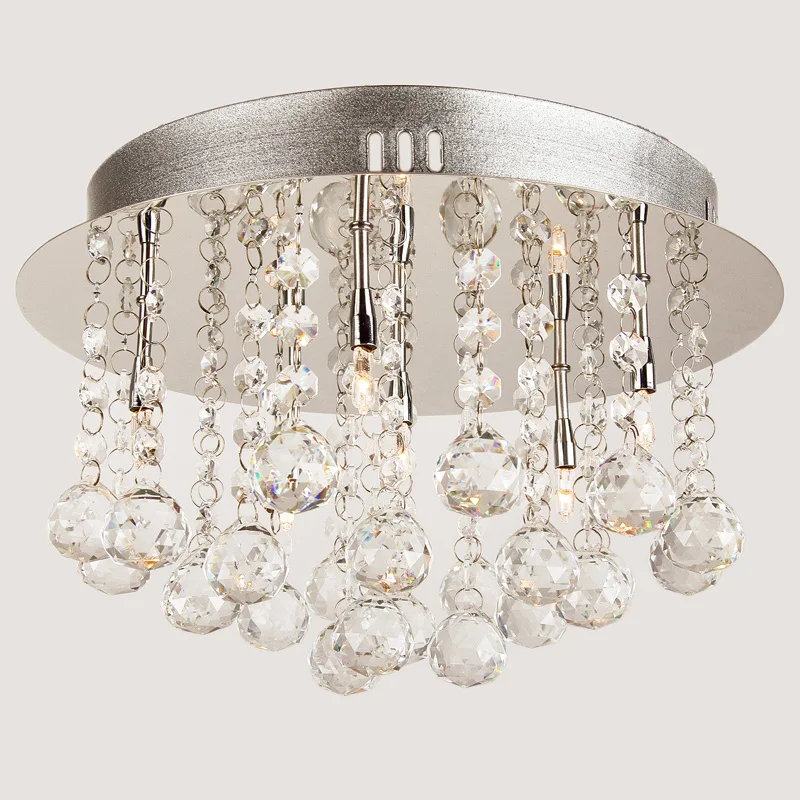 Новая современная роскошная хрустальная потолочная лампа из нержавеющей стали