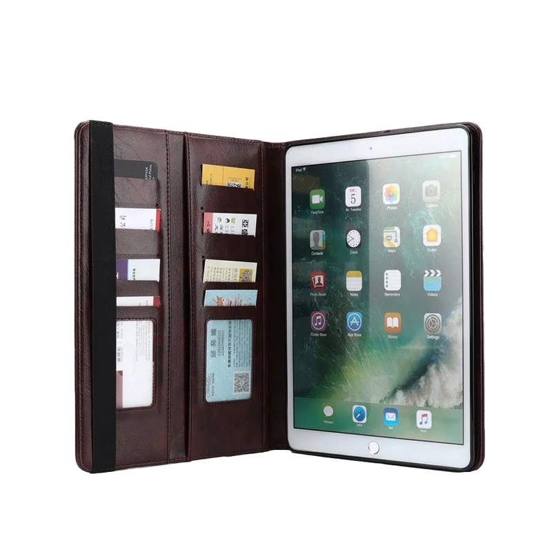 Ретро масло многофункциональный кошелек карты кожаный чехол для iPad Air3 бизнес Стенд смарт-чехол для Apple iPad Pro 10,5 дюймов с ручкой