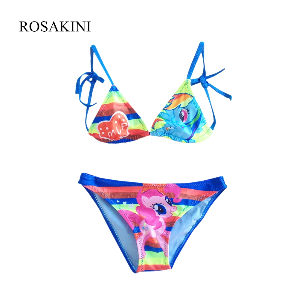 Rosakini Новинка 2017 года девочки дети Купальники для малышек My Little Pony Детский