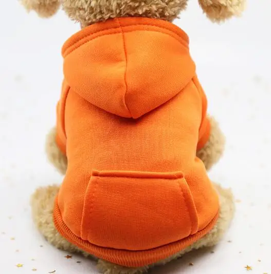 Orange Модное зимнее пальто для собак, мягкая хлопковая флисовая одежда, теплые толстовки с карманами, яркие цвета, милая Одежда для маленьких кошек и щенков, поставщик - Цвет: Orange
