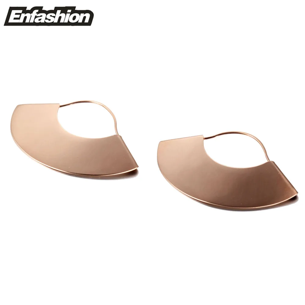 Enfashion, Винтажные висячие серьги Camber Fan, матовые серьги золотистого цвета, висячие серьги для женщин, длинные серьги, ювелирное изделие Brinco E5424