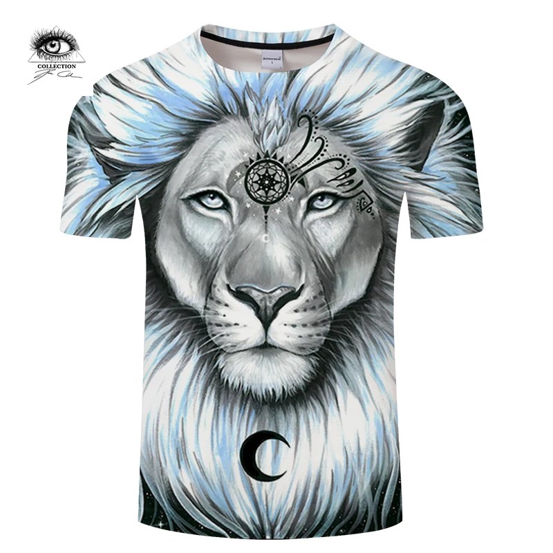 Lion galaxy By Pixie coldArts/футболка с 3D принтом мужская и женская летняя повседневная