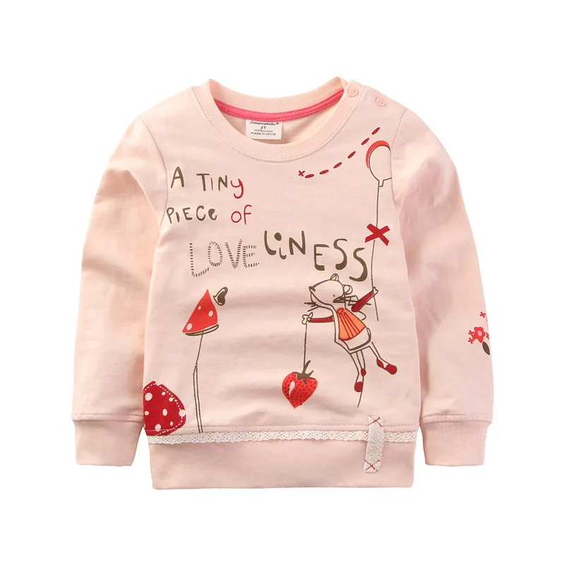 T7133 Roupas Jumpingbaby/ г. Футболка для девочек Детский свитер, одежда футболки для маленьких девочек Camiseta roupas infantis menina, Осенние Топы для малышей - Цвет: T7133 Roupas