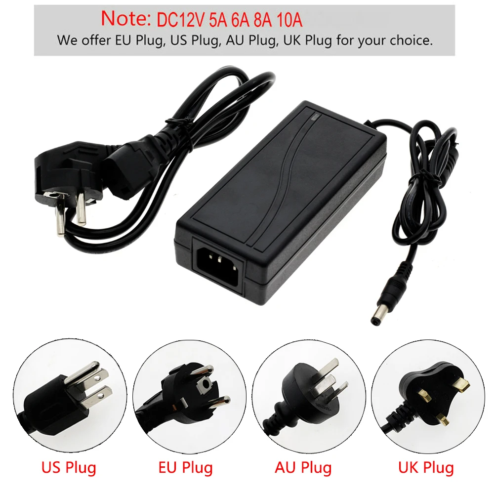 DC12V светодиодный светильник ing трансформаторы Питание AC100V-240V 1A 2A 3A 5A 6A 8A 10A адаптер конвертер для Светодиодные ленты светильник разъема стандарта ЕС и США