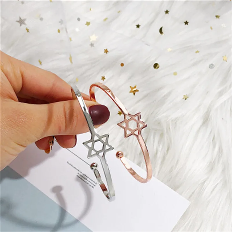 Модный полый пятиконечный браслет со звездами подарки для девушки 2019