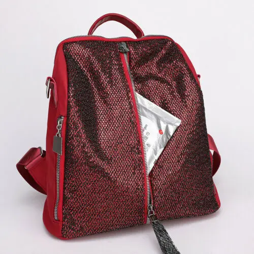 

NEW 2019 Unisex Mens Women Best Solid Black Zipper Large Size Leather Travel Work Schoolbag Backpack