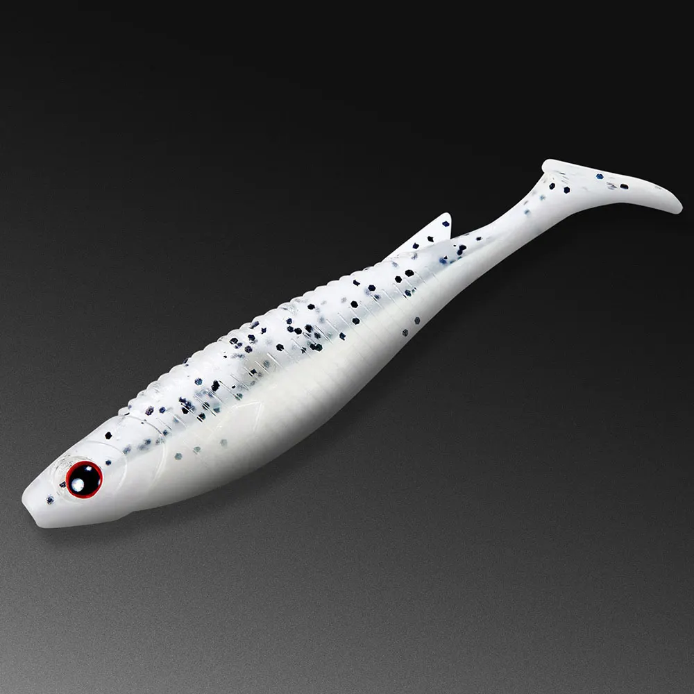 Silver White Piscifun, 4 шт./лот, мягкие приманки, 8 г, 10 см, приманка для рыбалки, имитация мягкой рыбы, Реалистичная, весло, хвост, плавательная приманка, Ароматизированная, Мягкая приманка - Цвет: Silver White