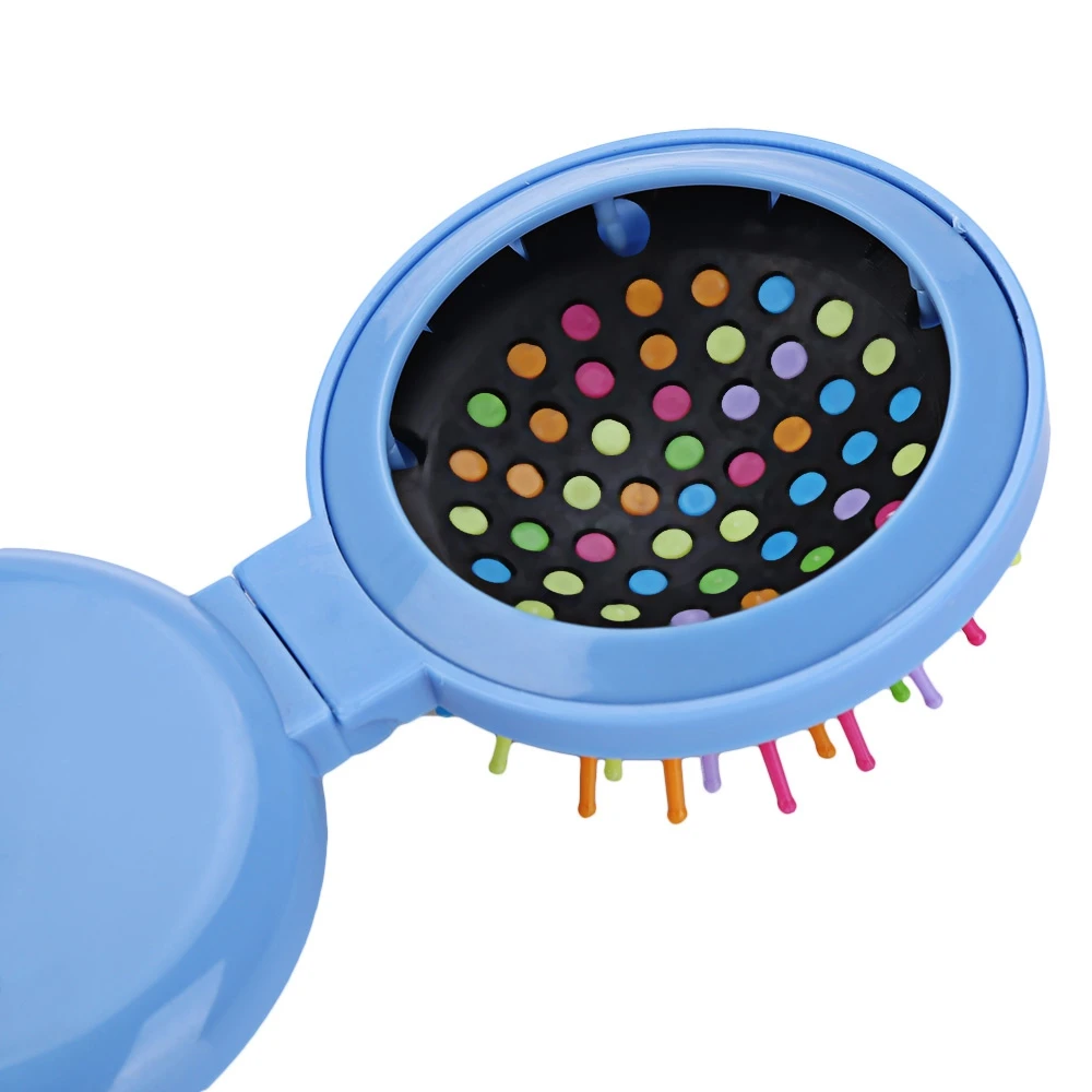 Портативный Радуга Здоровый Уход За Волосами Мини Круглый Массаж Гребень с