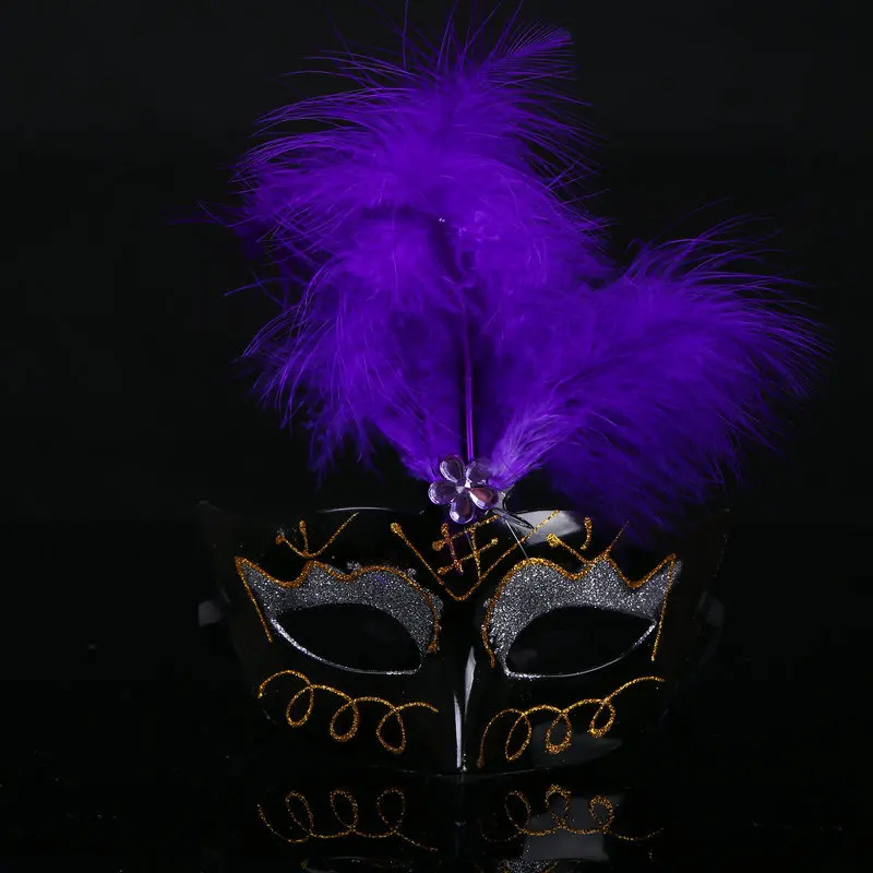 200 шт. маска принцессы из ПВХ с перьями сексуальная на Хеллоуин баута полумаска