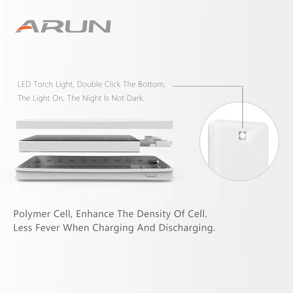 ARUN 10000mah Fast Charger Dual USB Power Bank Colorful Mobile With LED Torch and Indicator for iPhone Tablet Xiaomi HTC etc | Мобильные