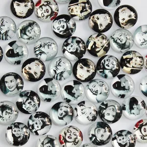 12 мм смешанные стили Круглые Стеклянные Кабошоны Купол ювелирные изделия камеи Подвеска Настройки 50 шт.лот K05531