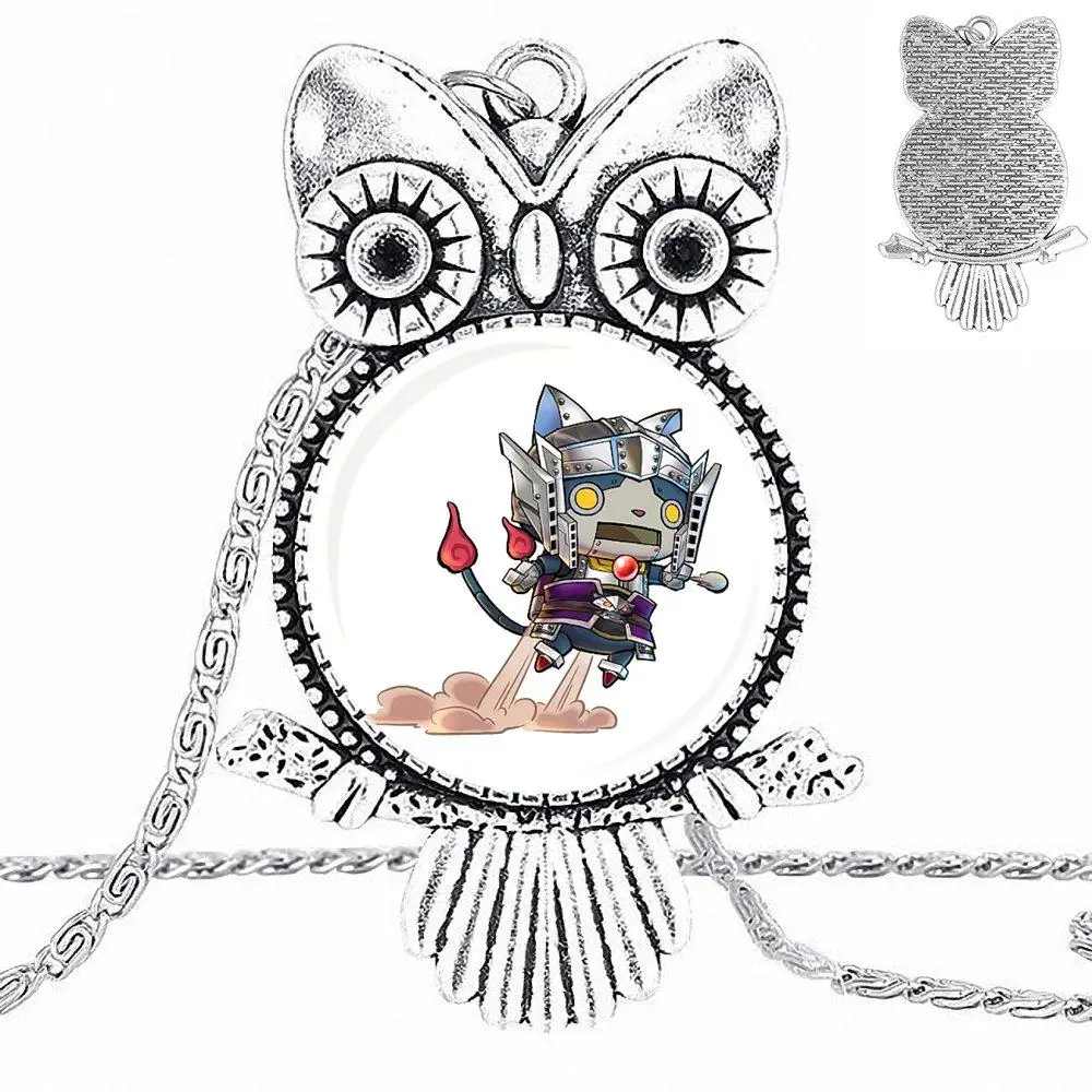 EJ Glaze Yokai Yo-Kai бижутерия со стеклянными кабошонами с колье длинной подвеской Сова