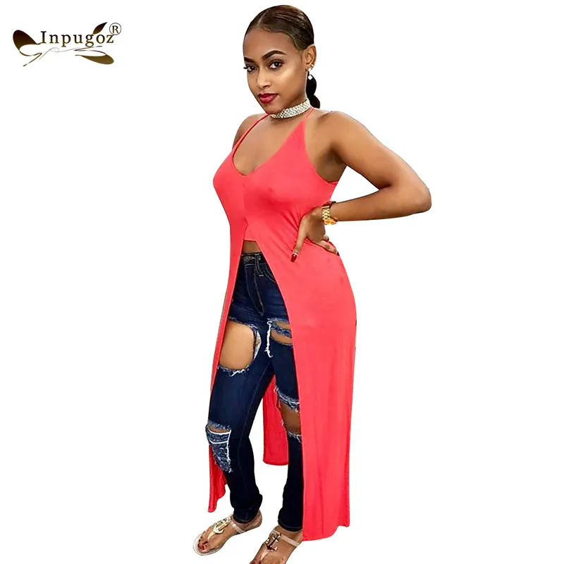 Новый модный топ с бретельками короткое спереди длинное сзади летние топы