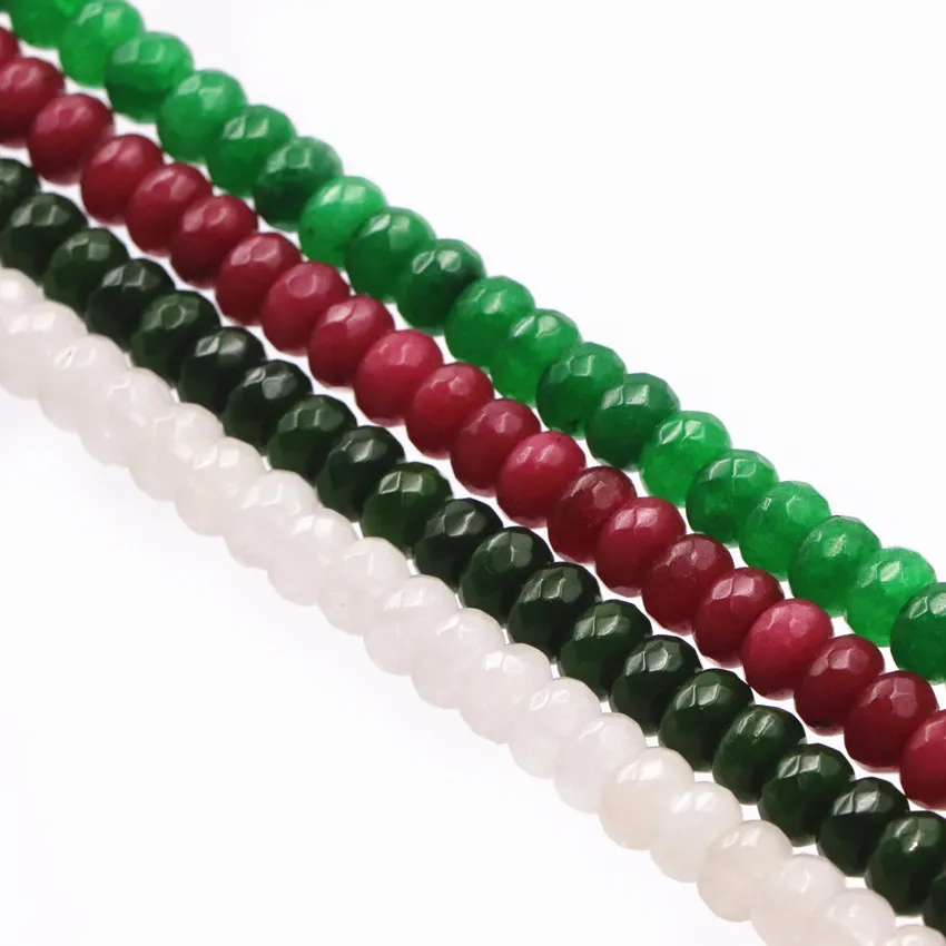 

Multicolor Chalcedony 5x8mm Loose Beads Spacer Accessories Natural Stone Jades Jaspers for Jewelry Making Abacus Faceted 15"A694