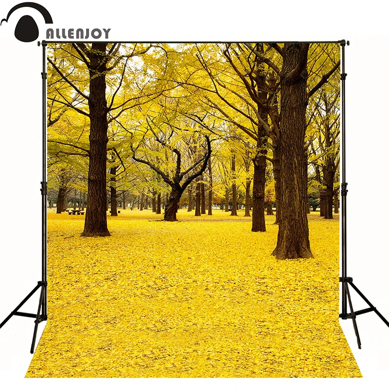 

Allenjoy фотографический фон Ginkgo дерево листья осенний парк дети винил мальчик фотосессия Фотостудия