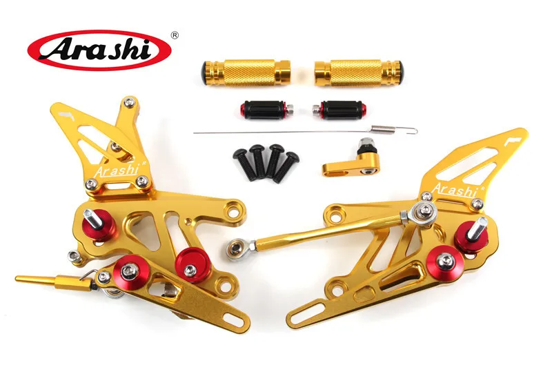 Gold Arashi CNC Регулируемые подножки для APRILIA RSV4 завод APRC ABS 2013- подножки подножка мотоциклиста RSV 4 алюминий - Цвет: Gold