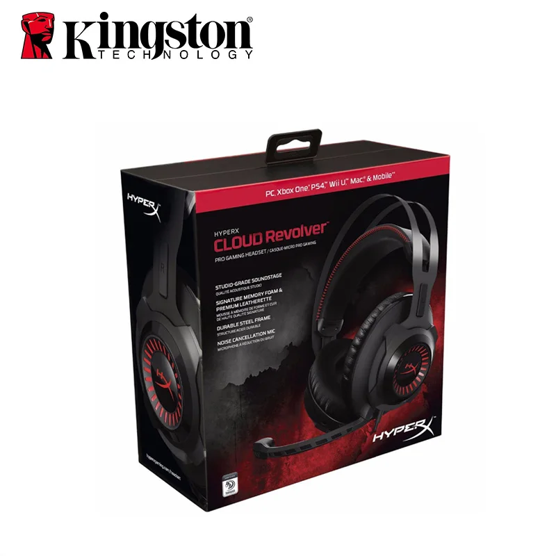 Оригинальный Kingston HyperX Cloud Revolver игровая гарнитура Черные наушники с микрофоном