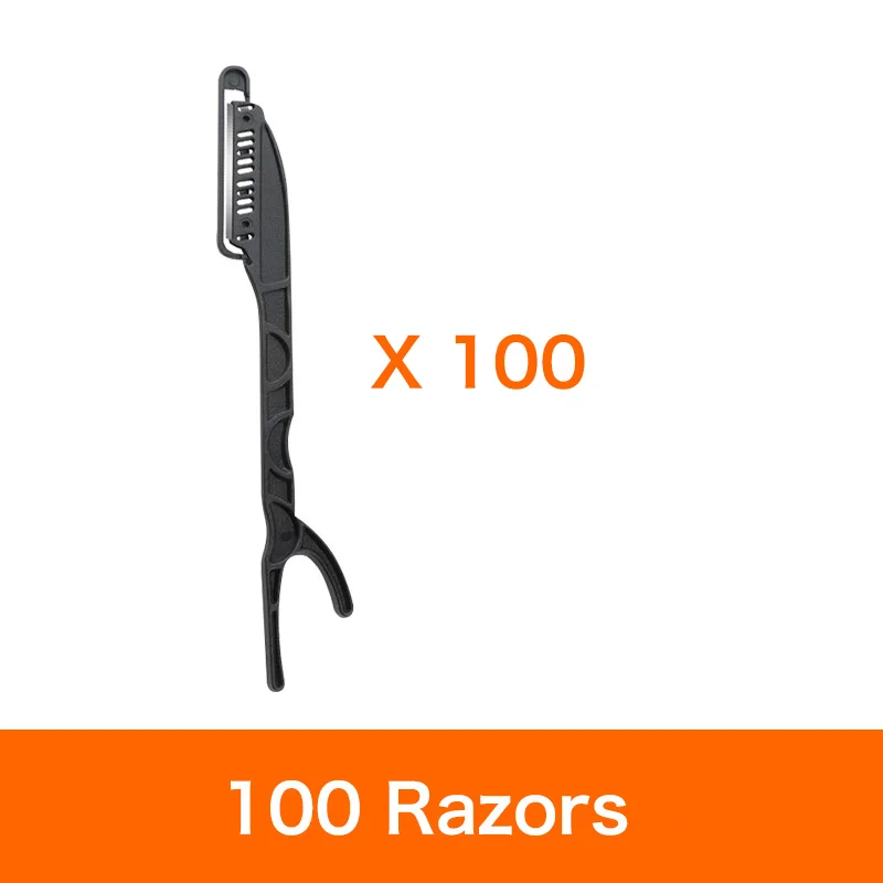 100 Razors Black HAWARD бритва одноразовая с одним лезвием Парикмахерская бритва салонная бритва с прямым краем Швеция импортированная лезвие из нержавеющей стали 100 шт - Цвет: 100 Razors Black