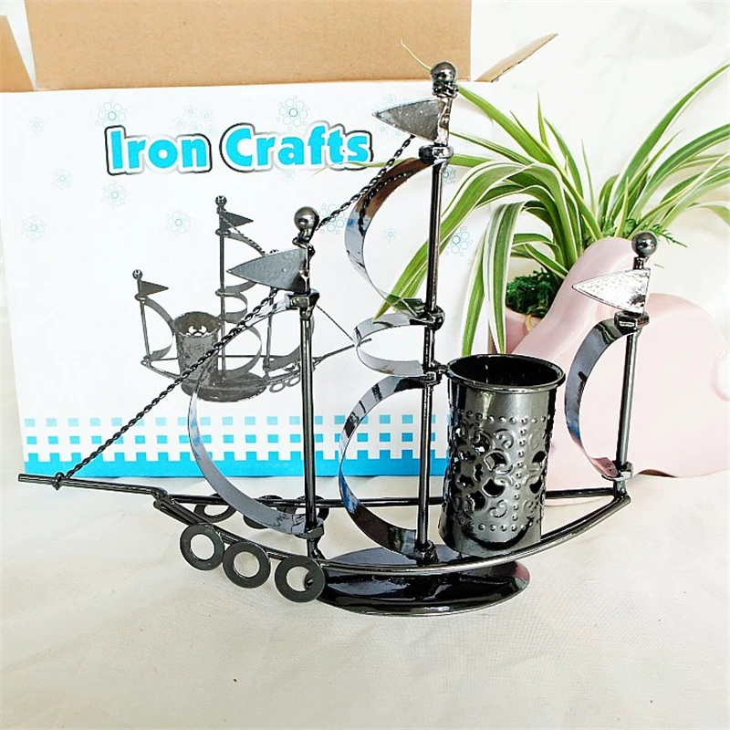 20cm*7cm*19cm Sailboat Craft Iron sheet Metal Model Home Decoration Accessories Storage Gift Creative Sailing Handmade YWSM34 | Дом и сад