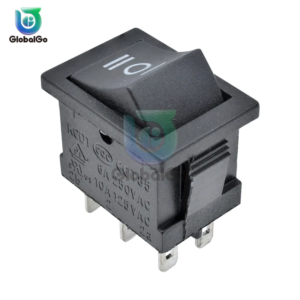 5 шт./лот 6Pin DPDT ВКЛ-ВЫКЛ-ВКЛ 3 положения оснастки перекидной клавишный выключатель