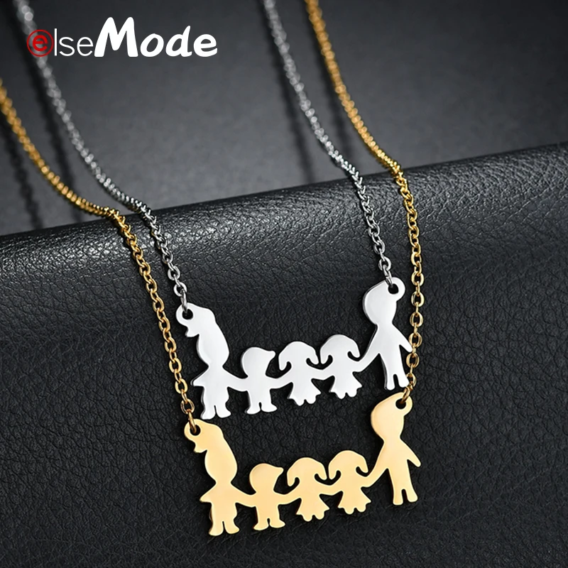 Новое поступление ожерелье ELSEMODE из нержавеющей стали с изображением папы мамы