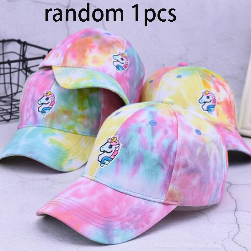 1pcs 1 шт., Прямая поставка, новинка, для девочек, сердце, единорог, лошадь, радуга, Institut Wind, бейсбольная кепка, мультфильм, милая, милая, изогнутая Кепка, женские шапки - Цвет: 1pcs