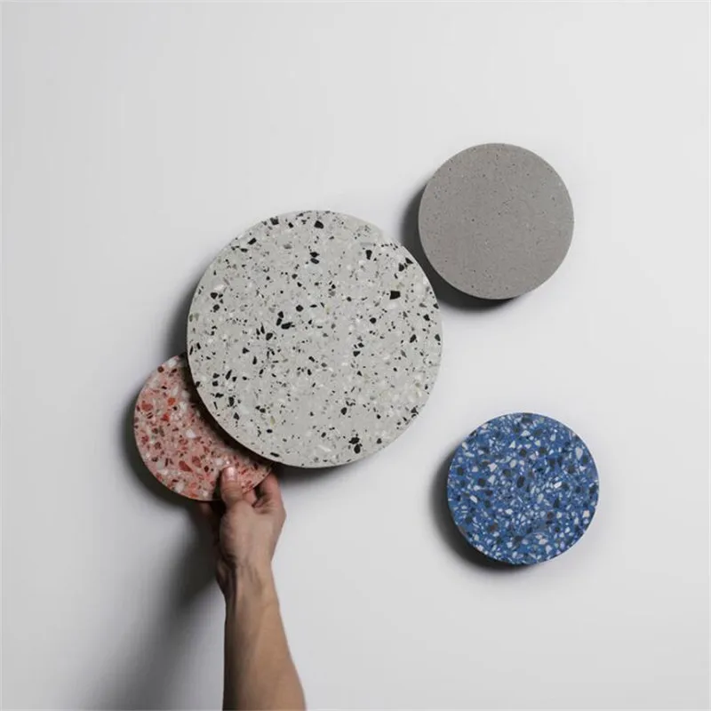 Винтажная креативная круглая настенная лампа Terrazzo светодиодная для гостиной
