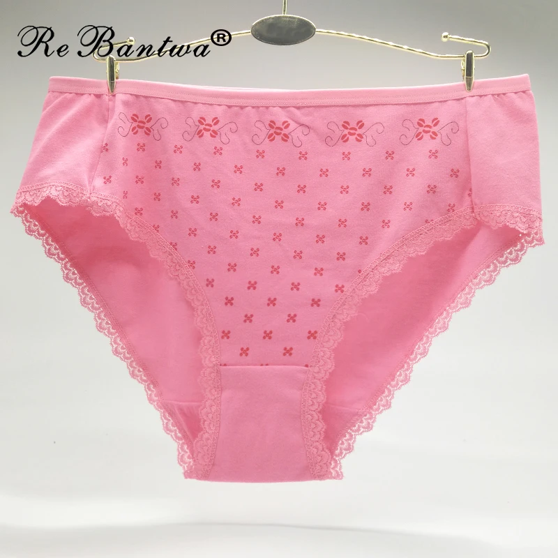 Rebantwa 5 шт./лот, большие размеры 2XL/3XL/4XL, Дамское хлопковое нижнее белье размера плюс, женские трусики большого размера,, трусики для мам