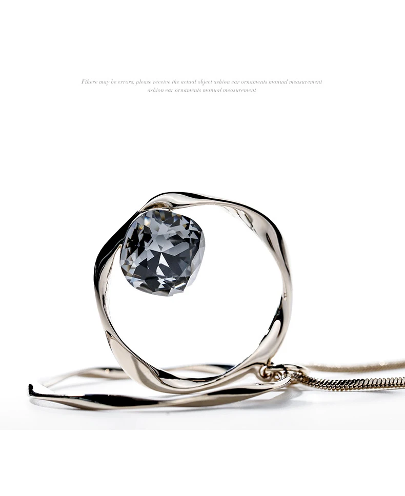BAFFIN золотой цвет длинная цепочка ожерелья с шармом круг кулон кристаллы от Swarovski для женщин ювелирные изделия для рождественской вечеринки