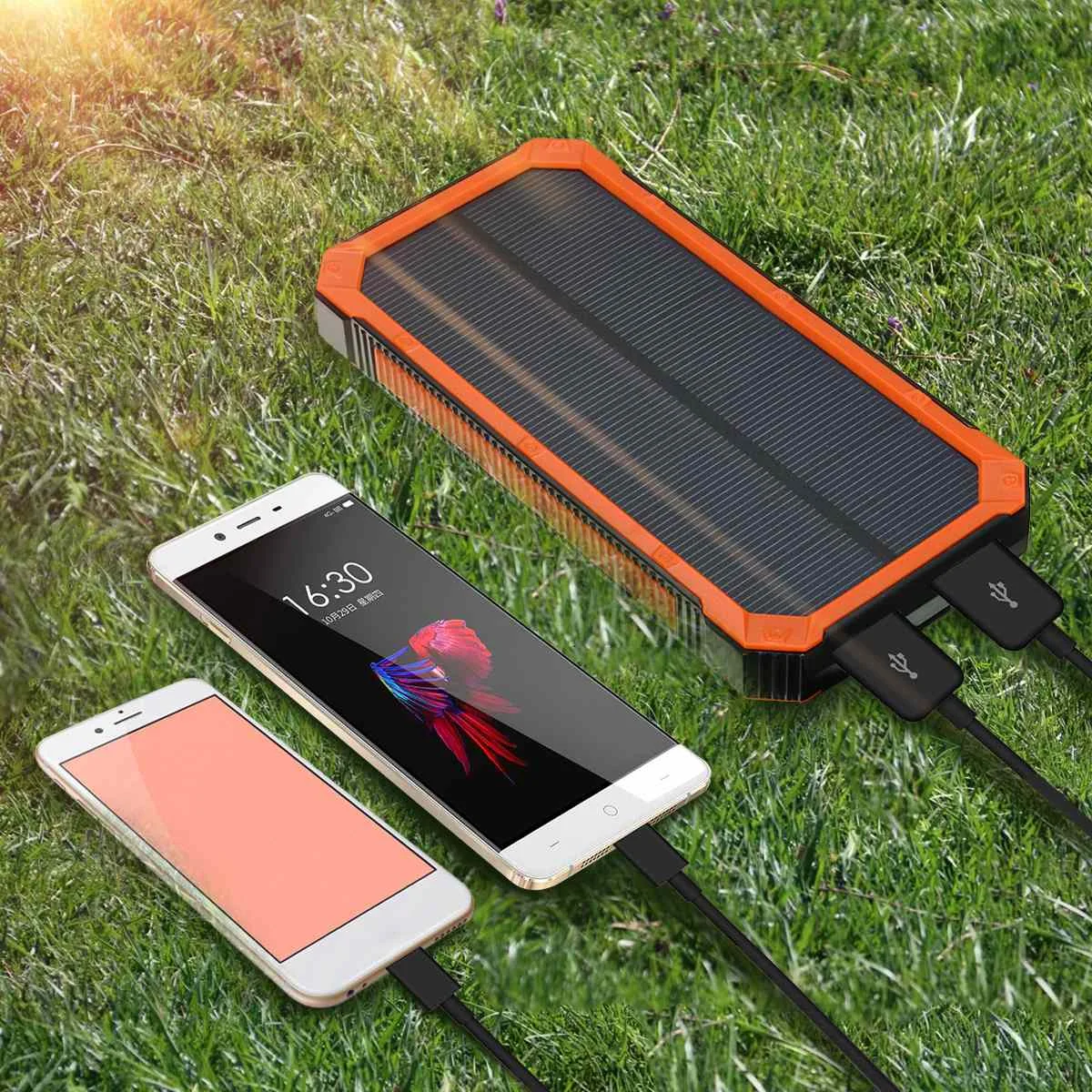 LEORY 300000mAh водонепроницаемый портативный Солнечный аккумулятор зарядное устройство двойной USB черный оранжевый зеленый желтый