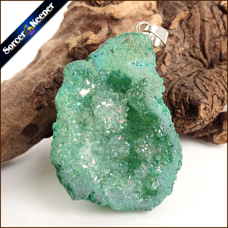 Подвеска из натурального минерального кристалла Druzy Drop маятник Чакра Подвески